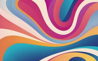 Pink Blue White Yellow Gradient Liquid Wave Abstract Background, illustration