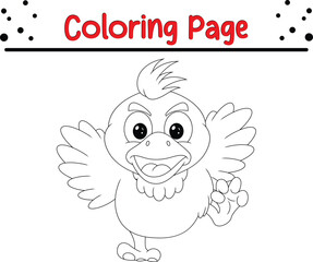 angry cute chicks coloring page for kids