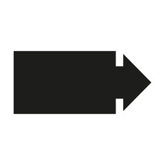 Arrow pointer with large rectangular frame. Vector illustration.