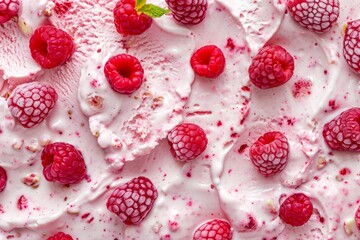 Tasty fruit yogurt ice cream, Top view