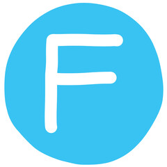 White letter f in a blue circle 