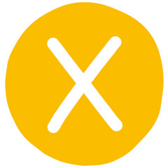 Fototapeta premium white letter x in a yellow circle