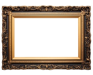 Vintage Black Gold Frame Design on Isolated White Background - Perfect for Antique Style