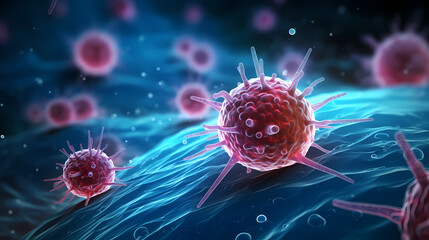 Cell background, virus cells, medical research background
