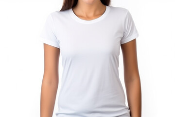 Woman in White Tshirt Mockup created with Generative AI