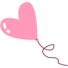 Cute hand drawn heart shaped balloon.