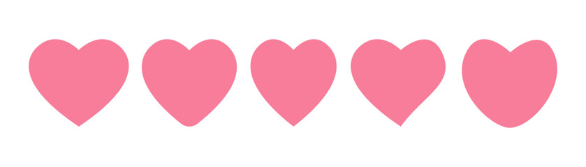 Love heart flat icon symbol set. Collection icon valentines day mothers day vector illustration design