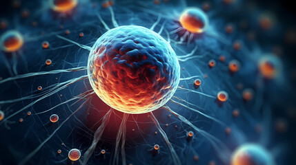 Cell background, virus cells, medical research background