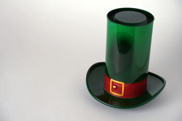 St Patrick's Day, green leprechaun hat on a white background