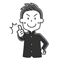 男子学生のポーズ1
