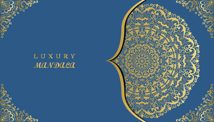 Islamic background with mandala decoration. Royal gorgeous arabesque style invitation card. Decoration, Decorative, Ornament, Ornamental, India, Indian, invitation, Wedding, Anniversary, Greeting card - obrazy, fototapety, plakaty