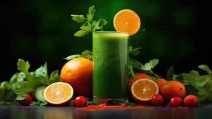 Fototapeta premium Vegetable juice, smoothie healthy drink,