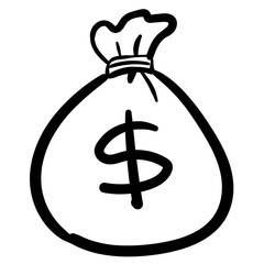 bag of money Great business infographic with drawings hand drawn doodle icon