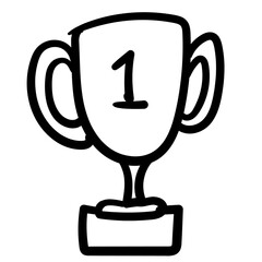 gold trophy cup icon NO.ONE Great business infographic with drawings hand drawn doodle icon