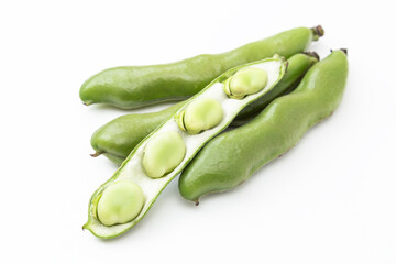 白背景にソラマメ