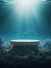 Modern round product advertising podium, booth, stage, product background, promotional event background