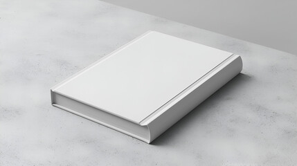 Blank hardcover book mockup floating on white 3D rendering, generative ai