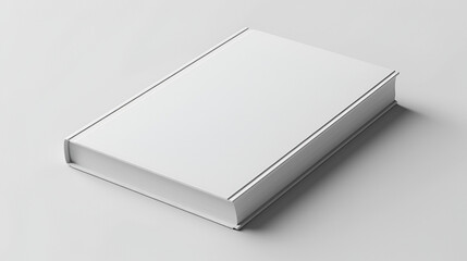Blank hardcover book mockup floating on white 3D rendering, generative ai