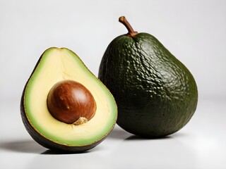 photo fresh fruit green avocado cut in halfand 