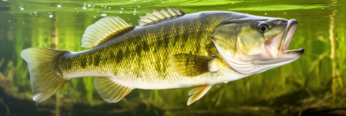 Largemouth Bass - Stunning Freshwater Fish Isolated on White Background