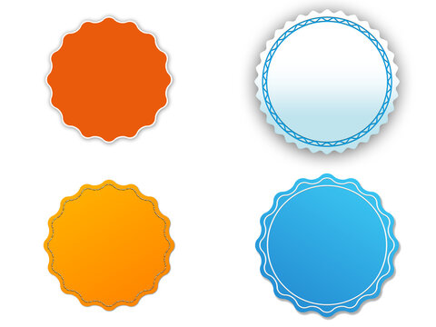 Collection of Elegant Badges, Logo Embellishments, and Store Labels