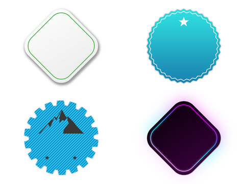 Set of badges, logo patches, shop labels