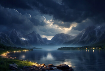 Mountain view natural landscape background