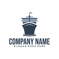sea ship logo vector symbol