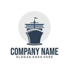 sea ship logo vector symbol