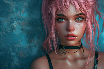 Human portrait game background style 3d stylish illustration