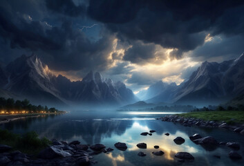 Mountain view natural landscape background