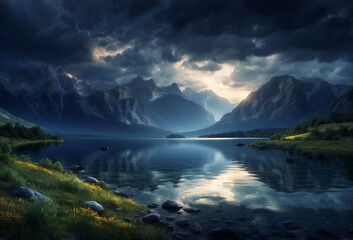 Mountain view natural landscape background