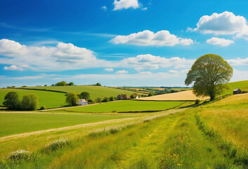 Countryside natural landscape background