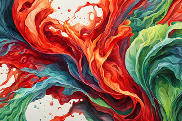 Masterpiece Bursting With Vibrant Vivid Chroma Colors, Gradients of Red, Green and Blue (PNG 8208x5472)