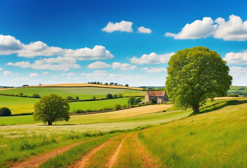 Countryside natural landscape background
