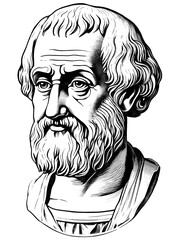 Portrait of Aristotle (384–322 BCE), generative AI