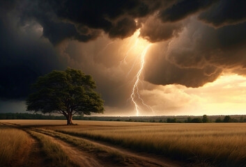 Stormy weather natural landscape background