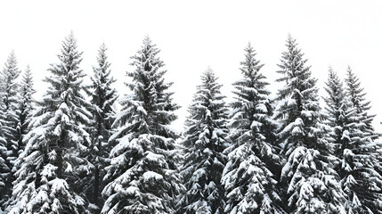 Obraz premium winter pine tree forest in the snow