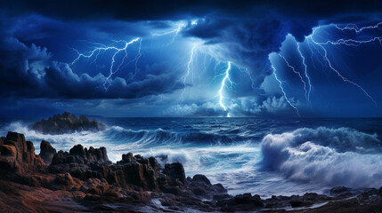 storm over the sea high definition photographic creative image