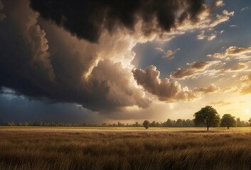 Stormy weather natural landscape background