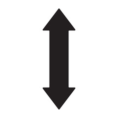 Up, down bookmark arrows silhouette icon. A pair of vertical two-way direction symbols. Isolated on a white background.