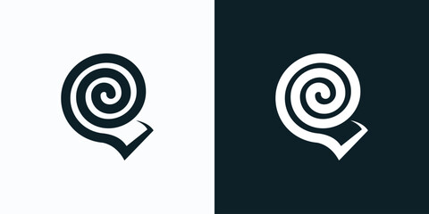Carpet roll illustration icon vector logo design