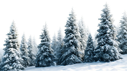 winter pine tree forest in the snow