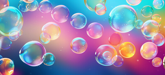 This design features a group of colorful soap bubbles floating in the air. The bubbles could be realistic or have a cartoonish style.