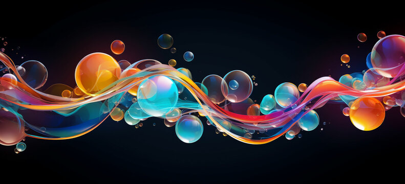 This design features a group of colorful soap bubbles floating in the air. The bubbles could be realistic or have a cartoonish style.