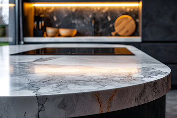 Marble Stone Countertop High End Kitchen Interior Background