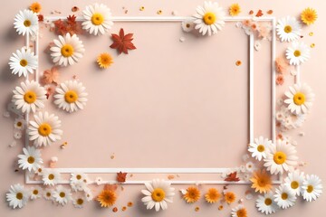 Naklejka na ściany i meble frame of flowers for photo