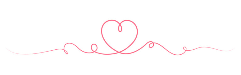 Heart line border. Pink heart banner for Valentine's Day or Mother's Day