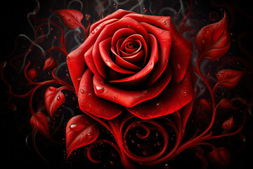 Naklejka premium Red rose background.