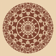 Graphic mandala created from sketch elements. Version No. 4. Vector illustration